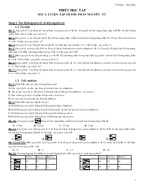 Bài giảng Bài 3 Luyện tập thành phần nguyên tử